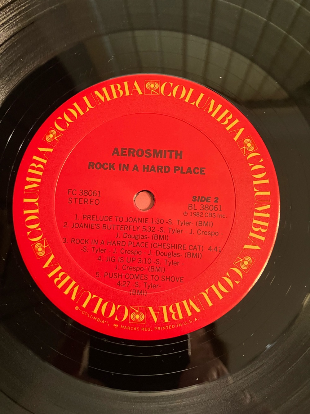 Vintage 1982 Aerosmith “Rock In A Hard Place” #FC 38061 Columbia First Pressing - Picture 5 of 9